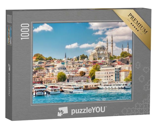 Puzzle de 1000 pièces « Baie de la Corne d'Or d'Istanbul avec vue sur Süleymaniye »