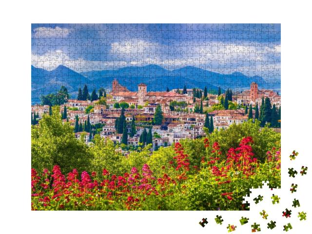 Puzzle de 1000 pièces « Vue sur le quartier médiéval de l'Albaicin à Grenade, Espagne »