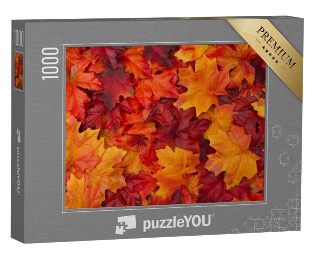 Puzzle de 1000 pièces « Feuilles d'automne rouges et organiques »