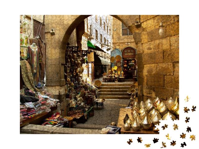 Puzzle de 1000 pièces « Souk du Caire, marché en Égypte »