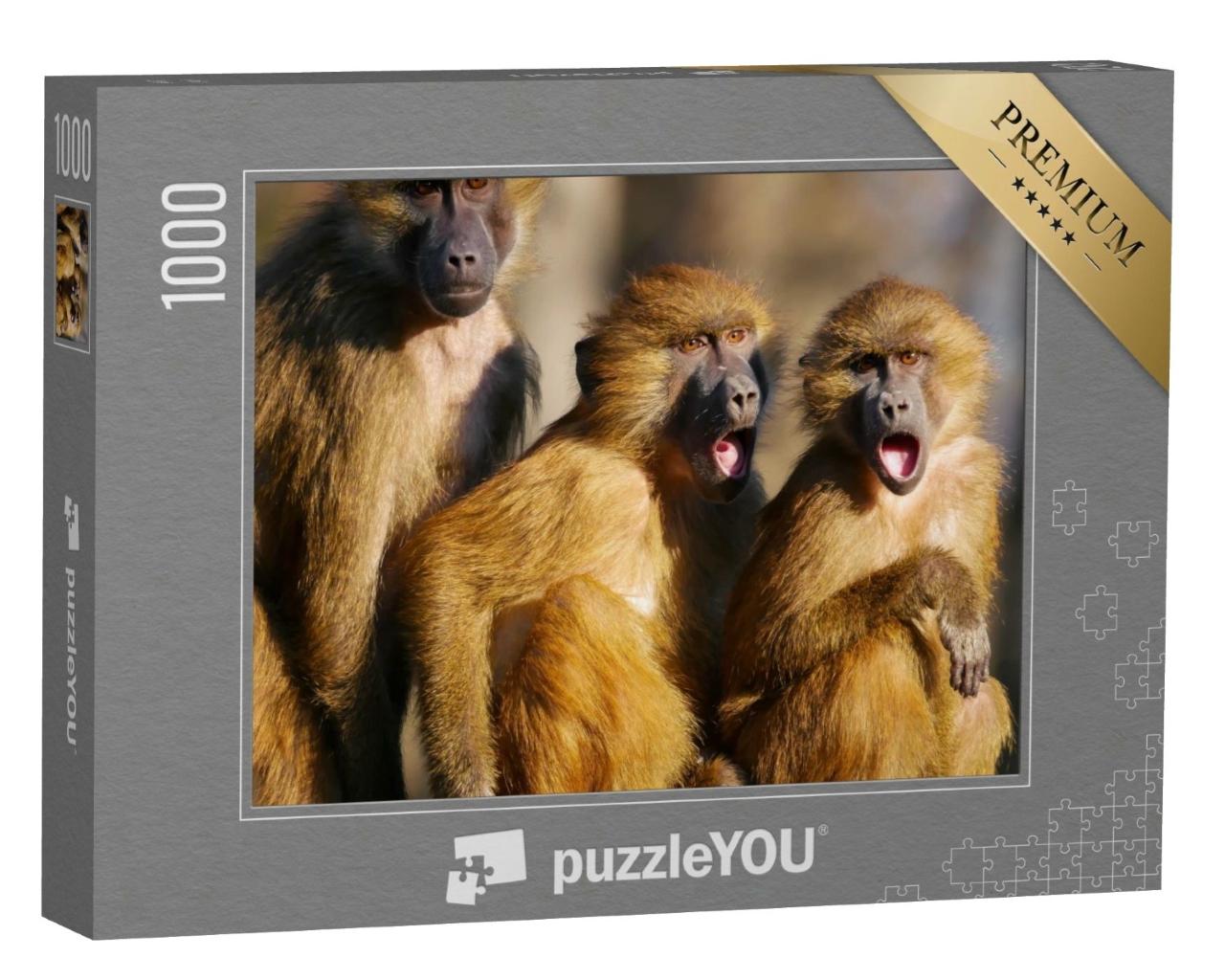 Puzzle de 1000 pièces « Agitation dans la famille des babouins »