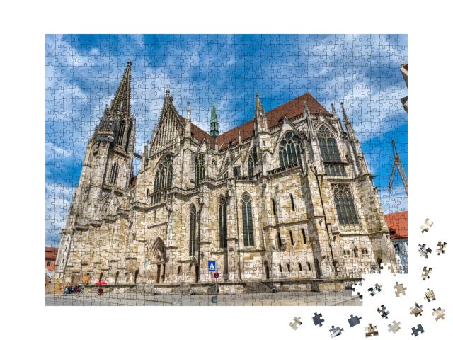 Puzzle de 1000 pièces « La cathédrale Saint-Pierre de Ratisbonne, Bavière, Allemagne »