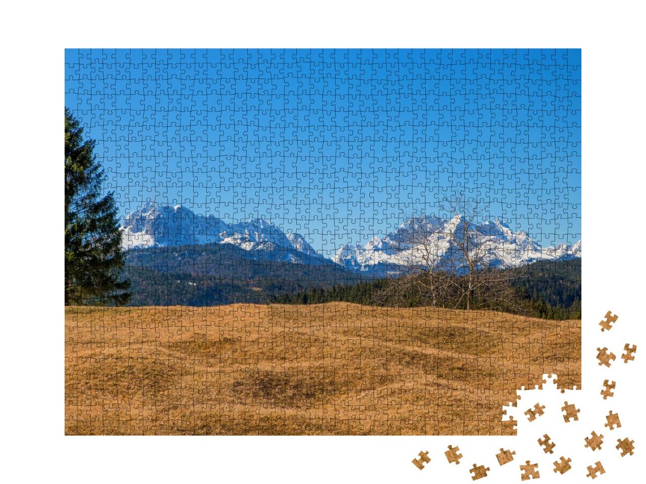 Puzzle de 1000 pièces « Paysage de prairies à bosses près de Krun »