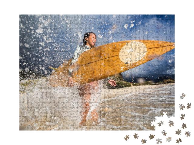 Puzzle de 1000 pièces « Surf : les filles à la plage »