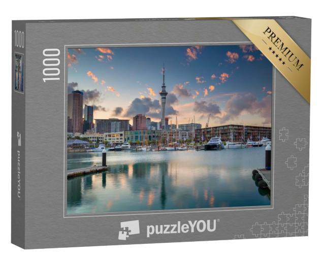 Puzzle de 1000 pièces « Skyline d'Auckland au lever du soleil, Nouvelle-Zélande »