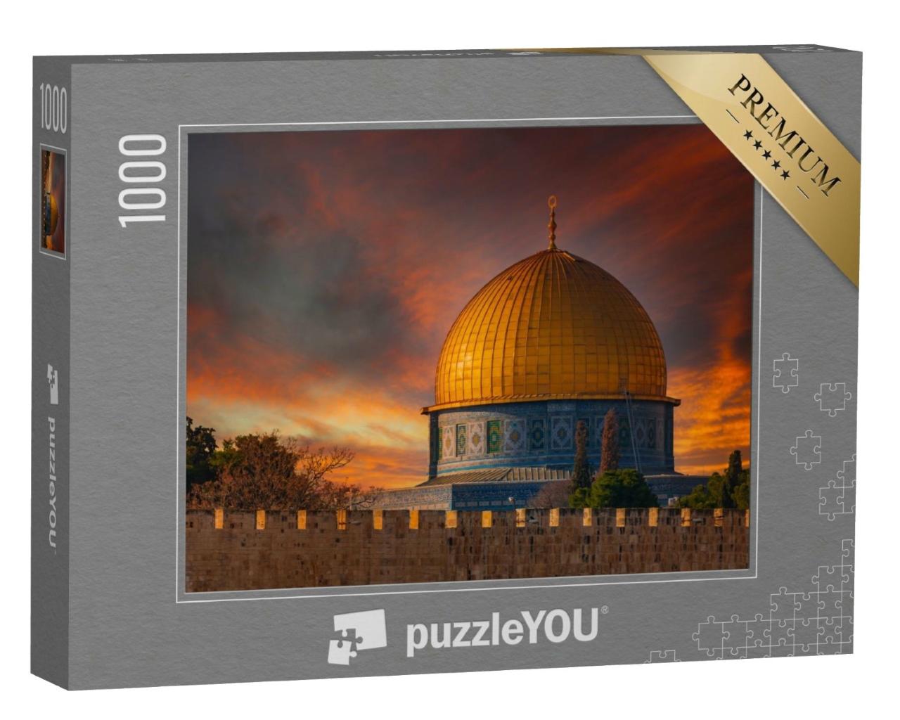 Puzzle de 1000 pièces « Dôme du Rocher au crépuscule, Jérusalem, Israël »