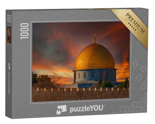 Puzzle de 1000 pièces « Dôme du Rocher au crépuscule, Jérusalem, Israël »