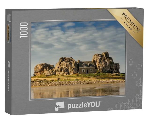 Puzzle de 1000 pièces « Maison pittoresque entre les rochers, Bretagne, France »