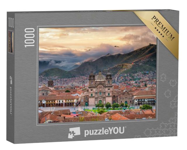 Puzzle de 1000 pièces « Soleil matinal sur la Plaza de armas, Cusco »