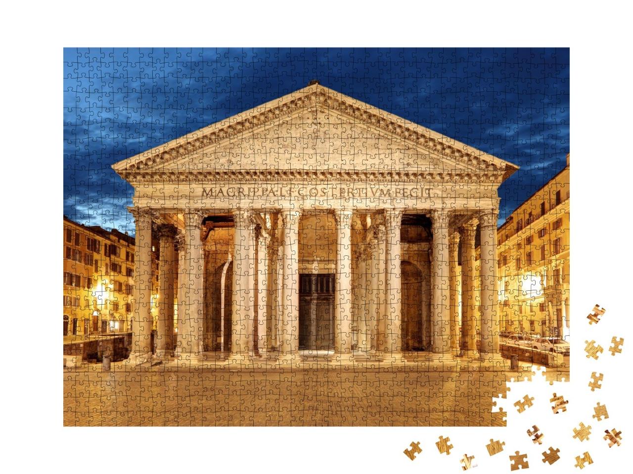 Puzzle de 1000 pièces « Panthéon illuminé de nuit, Rome »