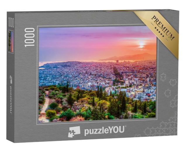 Puzzle de 1000 pièces « Athènes au coucher du soleil »