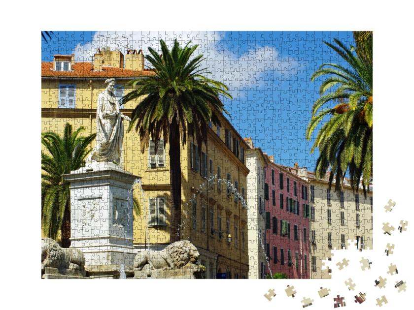 Puzzle de 1000 pièces « Place Foch et statue de Bonaparte à Ajaccio »