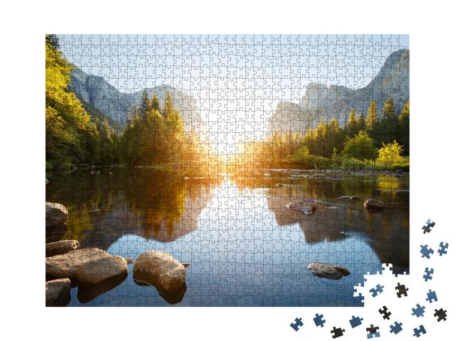 Puzzle de 1000 pièces « Lever de soleil dans la vallée de Yosemite, Californie, États-Unis »