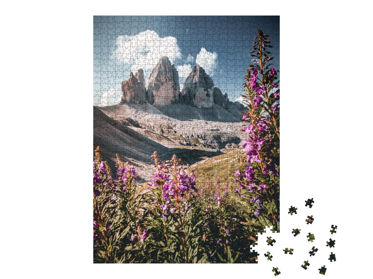 Puzzle de 1000 pièces « Alpes dolomitiques, Drei Zinnen, Tyrol du Sud, Italie »
