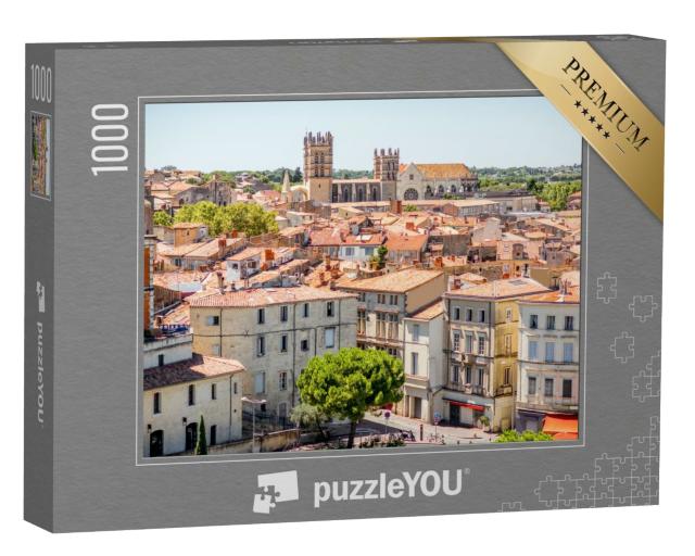 Puzzle de 1000 pièces « Vieille ville avec cathédrale à Montpellier »