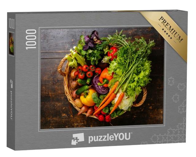 Puzzle de 1000 pièces « Légumes frais dans le panier »