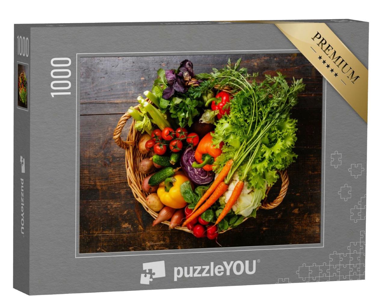 Puzzle de 1000 pièces « Légumes frais dans le panier »