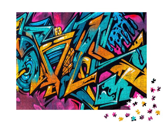 Puzzle de 1000 pièces « Des graffitis sur les murs de la ville »
