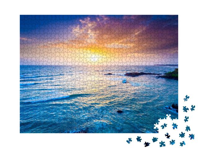 Puzzle de 1000 pièces « Océan Indien au coucher du soleil, Sri Lanka »