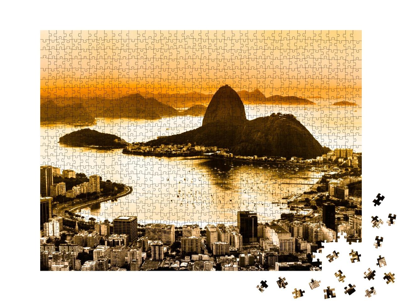 Puzzle de 1000 pièces « Pain de Sucre et plage de Botafogo à Rio de Janeiro, Brésil »