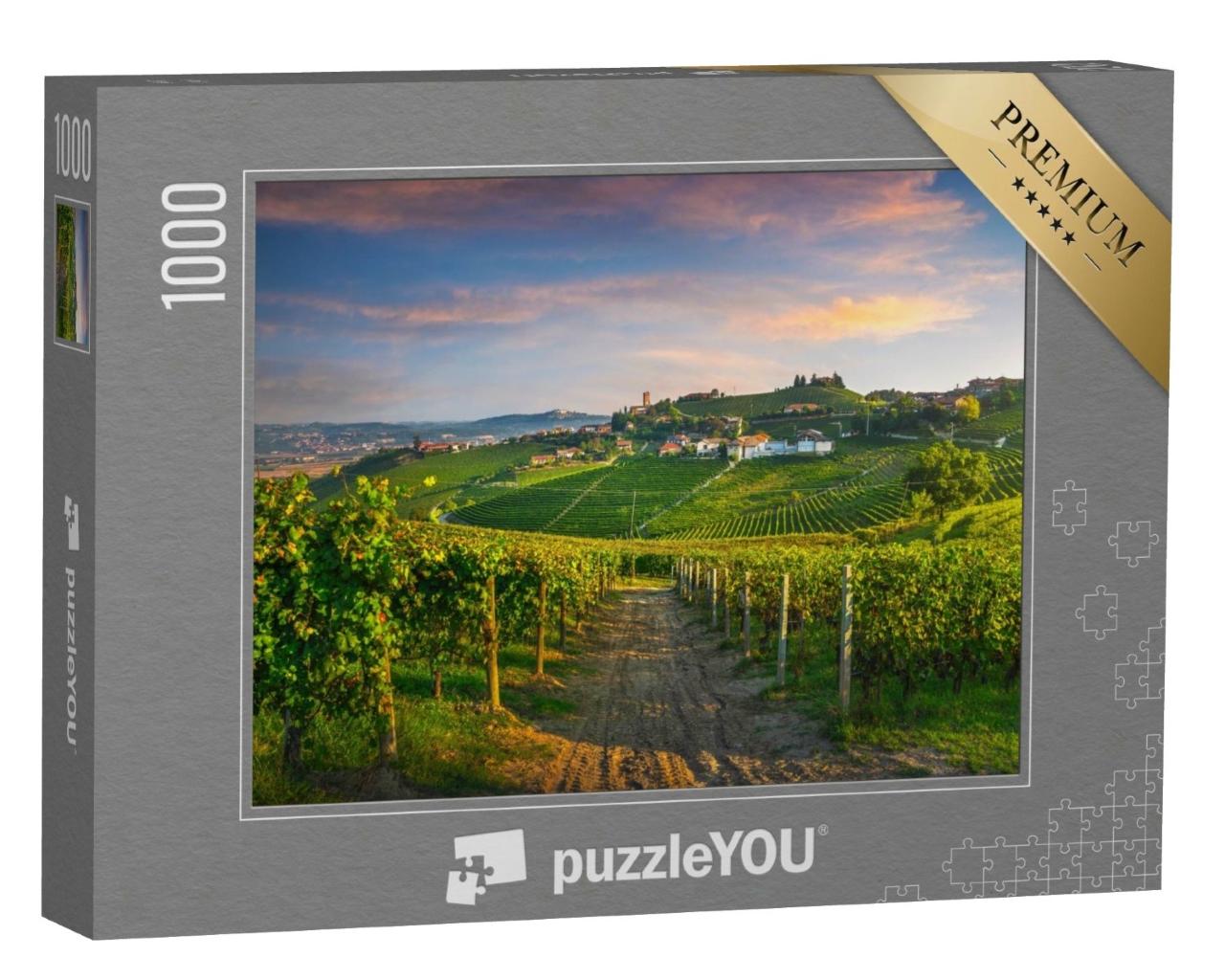 Puzzle de 1000 pièces « Le village de Barbaresco et les vignobles des Langhe »