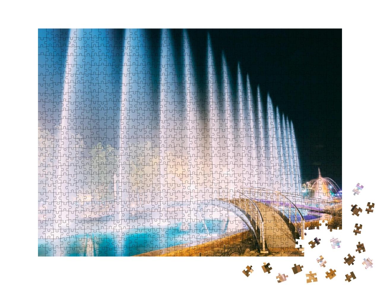 Puzzle de 1000 pièces « Fontaines dansantes, symbole de Batumi, Adjarie, Géorgie »