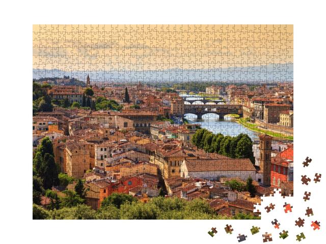 Puzzle de 1000 pièces « Skyline de Florence avec ponts, Italie »