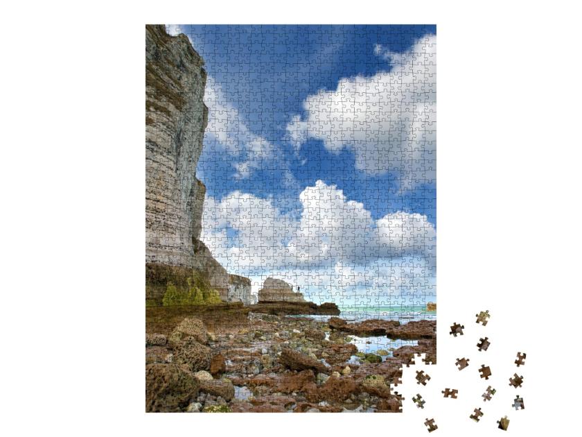 Puzzle de 1000 pièces « Rocher d'albâtre près d'Yport, en dessous de la Falaise d'Aval »