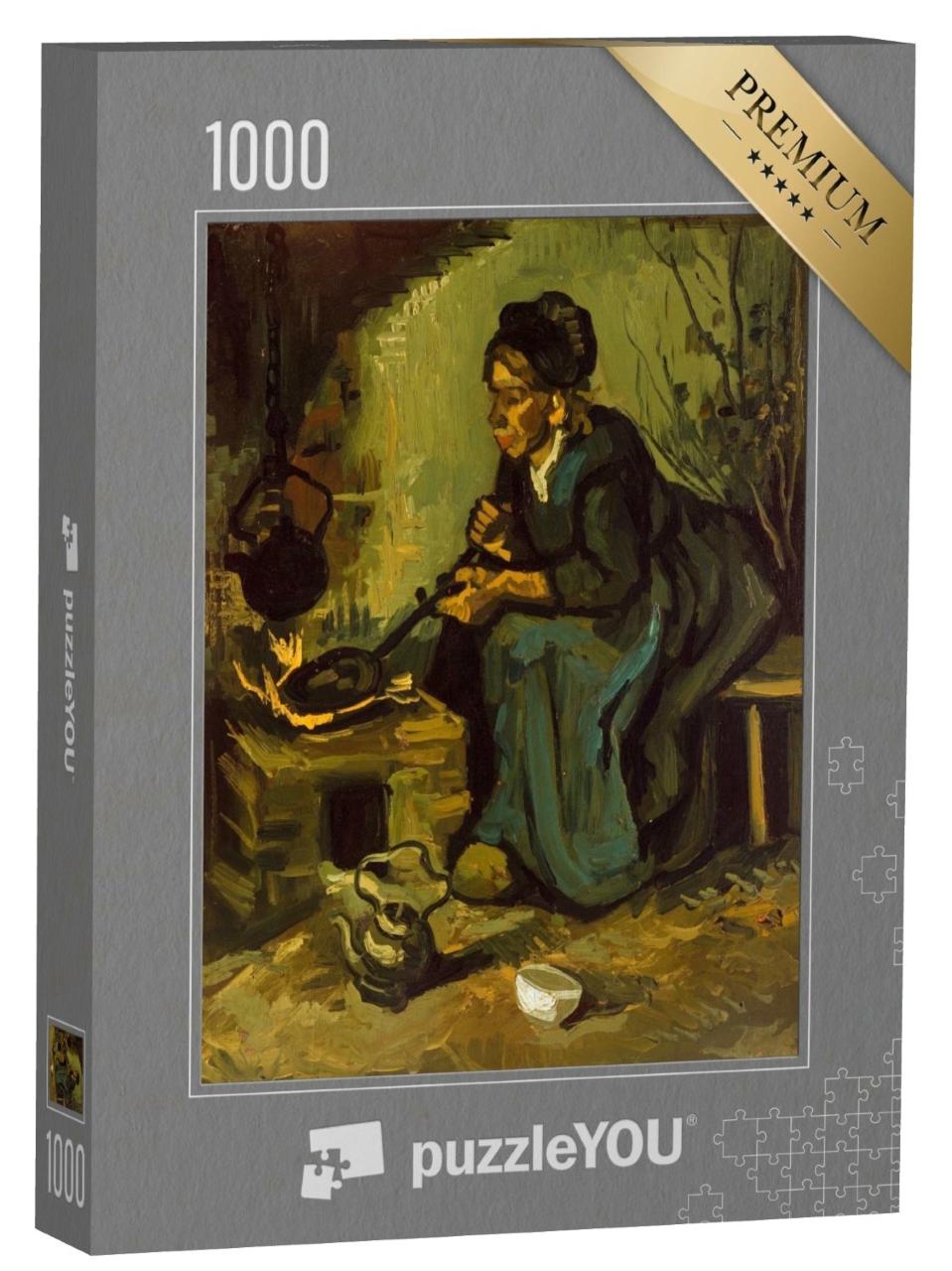 Puzzle de 1000 pièces « Vincent van Gogh - Paysanne cuisinant au coin du feu »