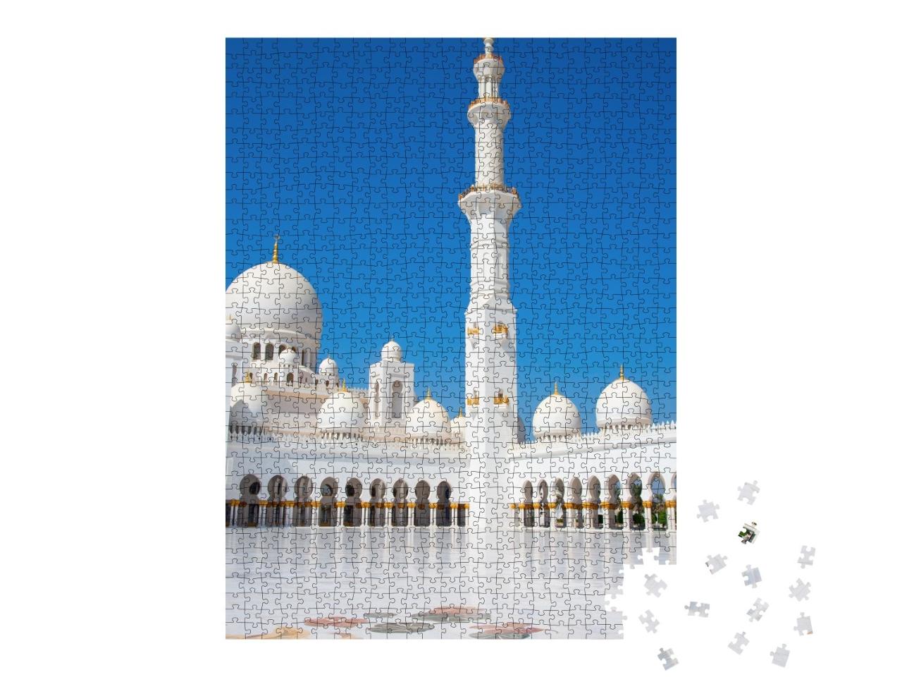 Puzzle de 1000 pièces « Mosquée blanche Sheikh Zayed à Abu Dhabi, Émirats arabes unis »