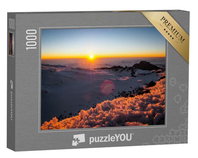 Puzzle de 1000 pièces « Lever de soleil sur le Kilimandjaro enneigé, Tanzanie »