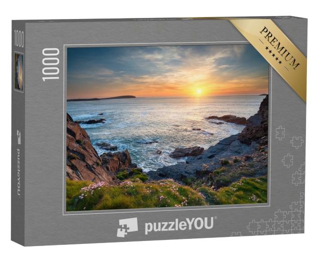 Puzzle de 1000 pièces « Coucher de soleil à Longcarrow Cove près de Padstow en Cornouailles »