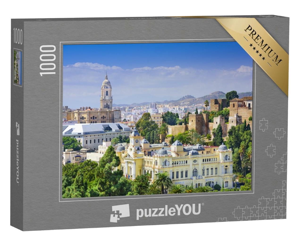 Puzzle de 1000 pièces « Vue de la ville de Malaga avec la cathédrale et l'hôtel de ville, Espagne »