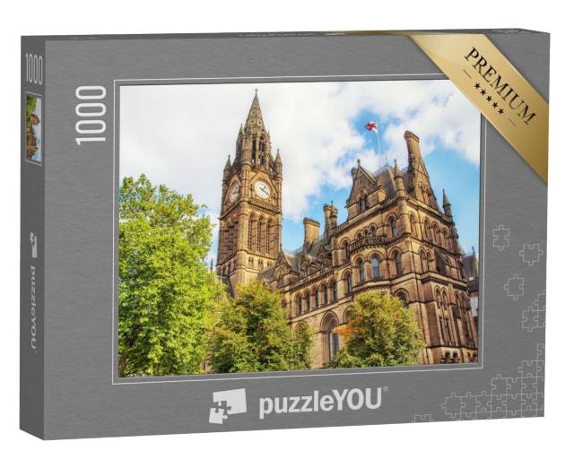 Puzzle de 1000 pièces « Manchester Town Hall sous un ciel nuageux »