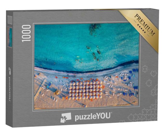 Puzzle de 1000 pièces « Vue aérienne de la plage pittoresque d'Elafonissi, Crète, Grèce »