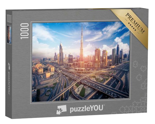 Puzzle de 1000 pièces « Skyline de Dubaï avec la belle ville »