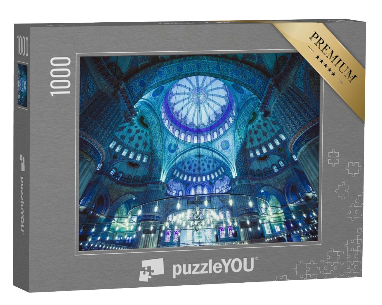 Puzzle de 1000 pièces « L'intérieur de la Mosquée Bleue, Istanbul, Turquie »