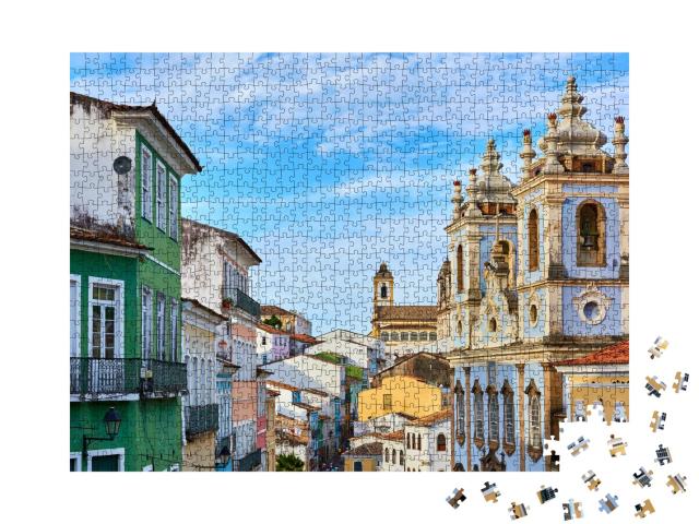 Puzzle de 1000 pièces « Le quartier historique du Pelourinho à Salvador, Brésil »