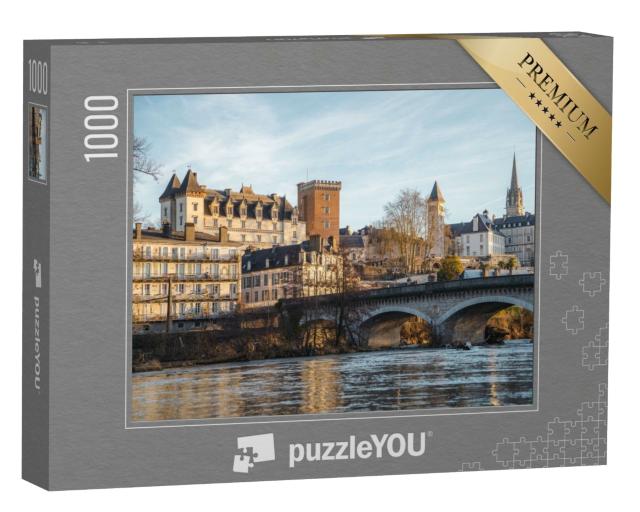 Puzzle de 1000 pièces « Château de Pau et le gave de Pau au coucher du soleil, France »