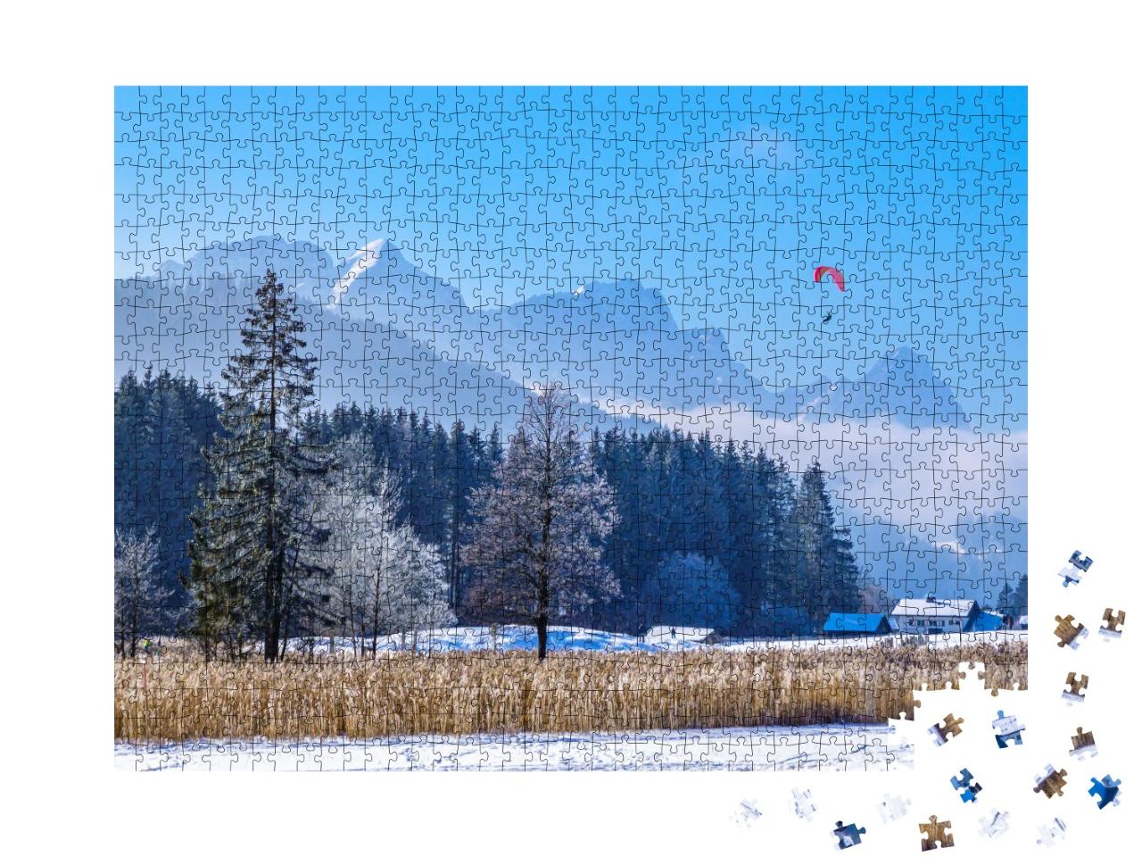 Puzzle de 1000 pièces « Hiver dans les massifs du Karwendel et du Wetterstein, Allemagne »