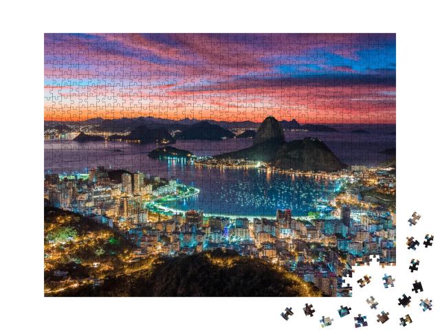 Puzzle de 1000 pièces « Coucher de soleil à Rio de Janeiro, Brésil »