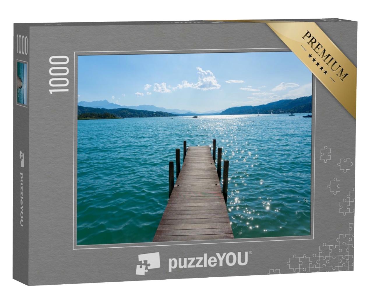 Puzzle de 1000 pièces « Dock sur le lac de Wörthersee en Carinthie, Autriche »