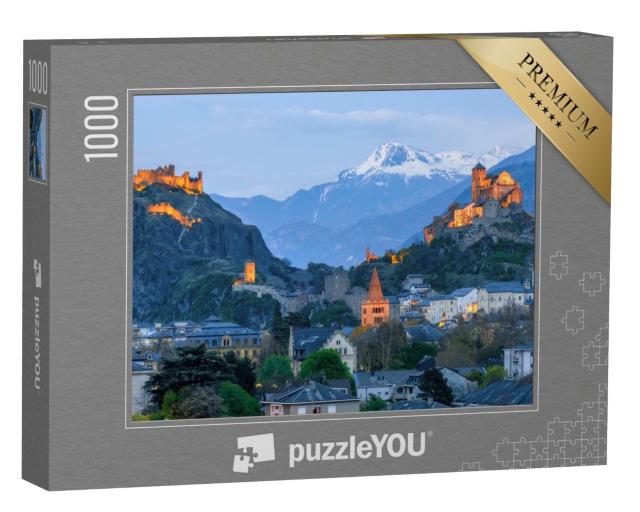 Puzzle de 1000 pièces « La ville historique de Sion et ses deux châteaux »