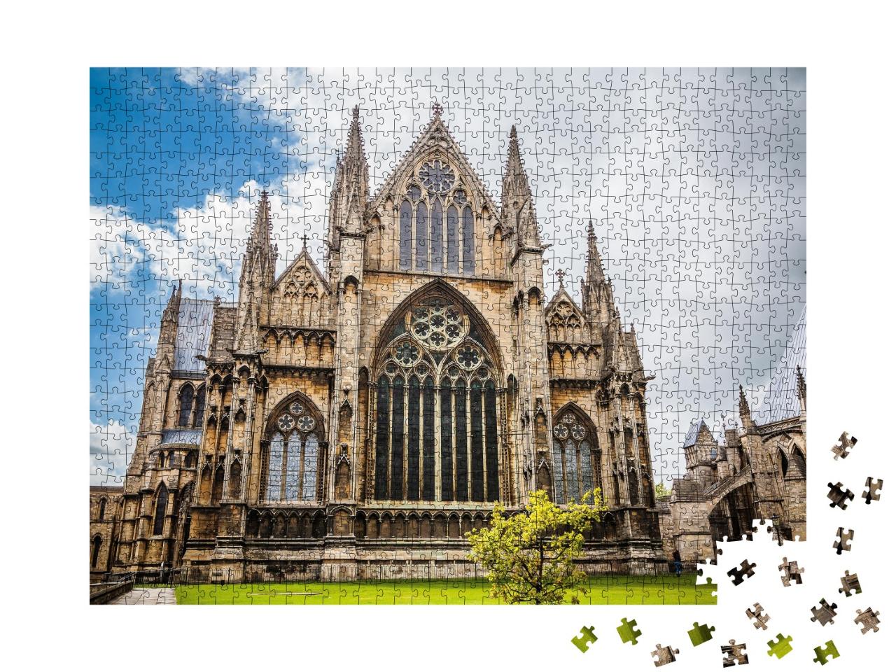 Puzzle de 1000 pièces « Façade de la cathédrale de Lincoln »