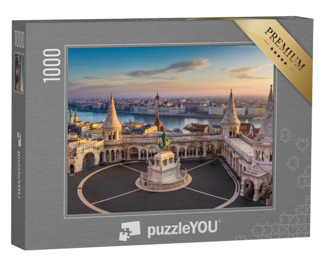 Puzzle de 1000 pièces « Le célèbre Bastion des pêcheurs au lever du soleil, Budapest, Hongrie »