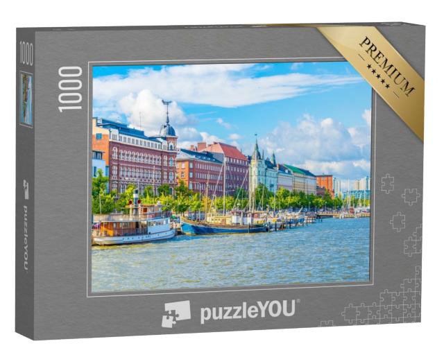 Puzzle de 1000 pièces « Vue sur le port de plaisance dans le quartier de Kruununhaka, Helsinki, Finlande »