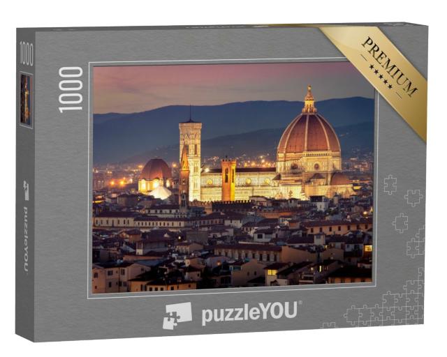 Puzzle de 1000 pièces « Vue de la ville de Florence, au centre la cathédrale sur la Piazza del Duomo »