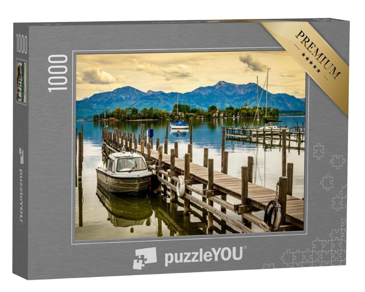 Puzzle de 1000 pièces « Amarrage au lac Chiemsee près de Gstadt, Allemagne »