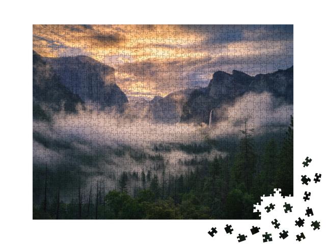 Puzzle de 1000 pièces « Lever de soleil dans le parc national de Yosemite, Californie, États-Unis »