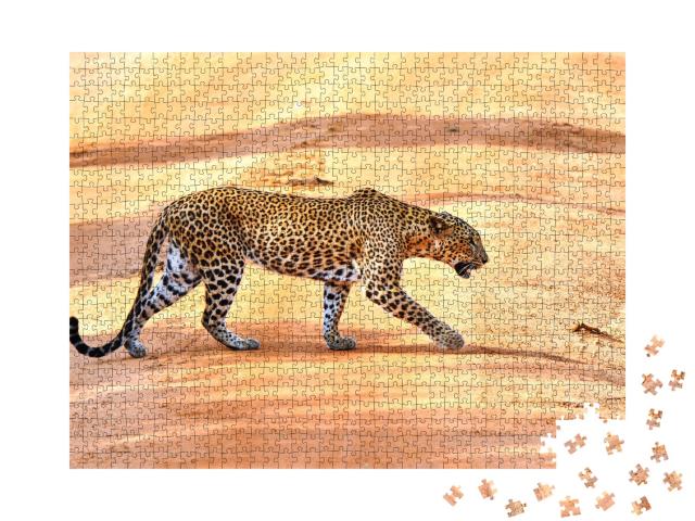 Puzzle de 1000 pièces « Chasse au léopard en Afrique »